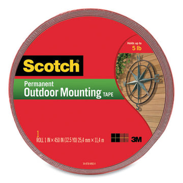 Scotch® Permanent Heavy-duty Interior-exterior Mounting Tape, Holds Up To 5 Lbs, 1 X 450, Gray freeshipping - TVN Wholesale